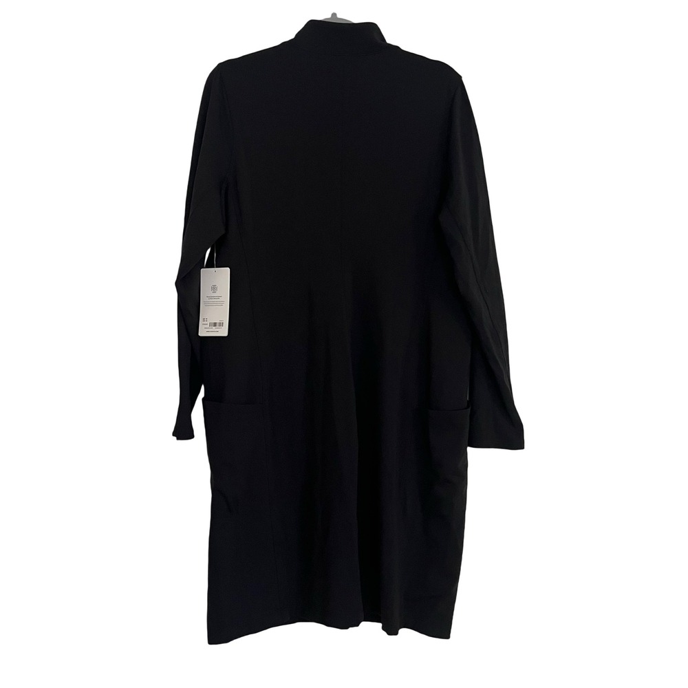 Athleta Delancey Dress 1X Black NEW Mock Neck Long Sleeve Pocket Athleisure
